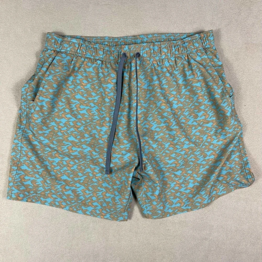Prana Mens L Swim Trunks‎ Elastic Waist w Drawstring Pockets Lined Multicolor